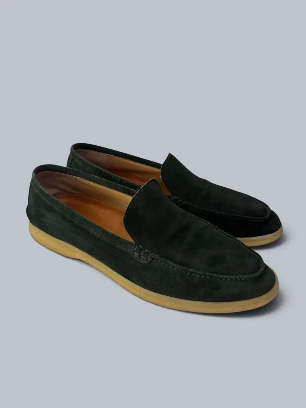 Scarosso Suede Loafers Green Size 12US 45EU